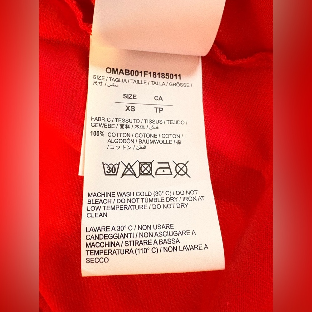OFF-WHITE Authentic Bernini Long Sleeve Tee, Red, Size XS, EUC - Picture 11 of 12